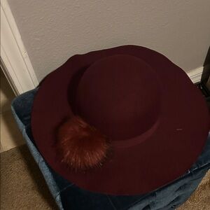 Torrid Deep Burgundy Hat with Pom Pom